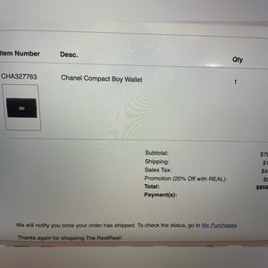Authentic Chanel Boy Compact Wallet(Navy with gold)